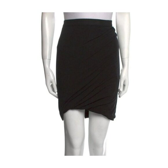 T by Alexander Wang Black Modal Ruched Twist Bubble Skirt | Stretch Pull-On | M - Picture 1 of 6